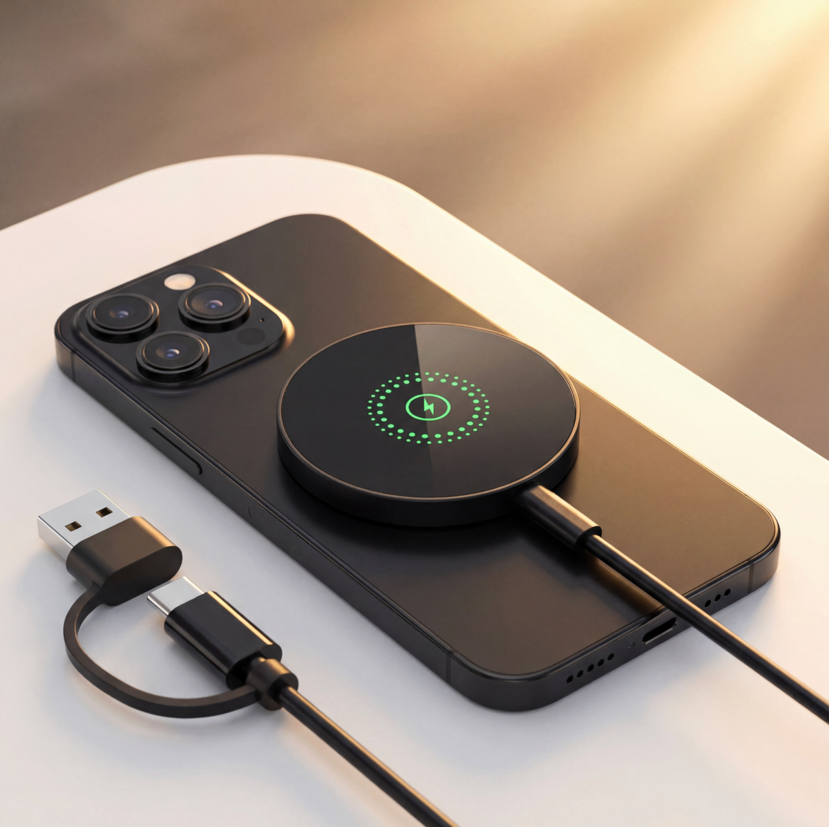 Portable Travel Magnetic Wireless Charger Compatible with Mag-Safe 15W