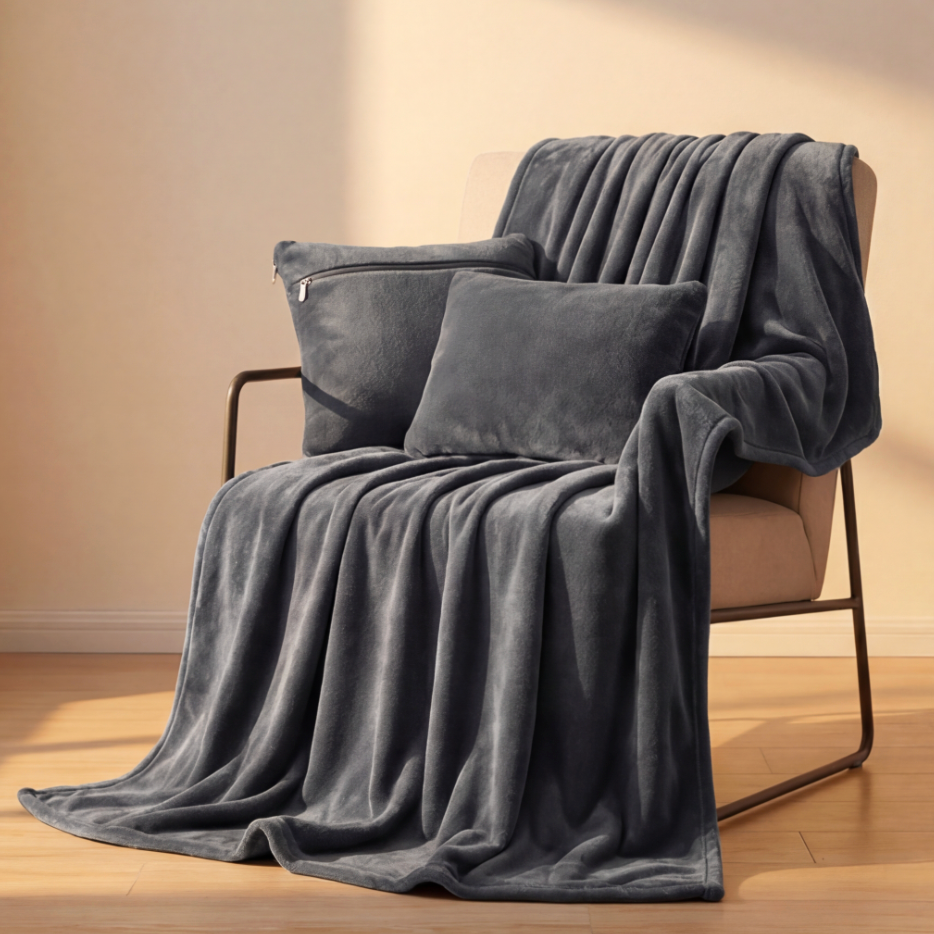 2-in-1 Travel Pillow & Blanket Set