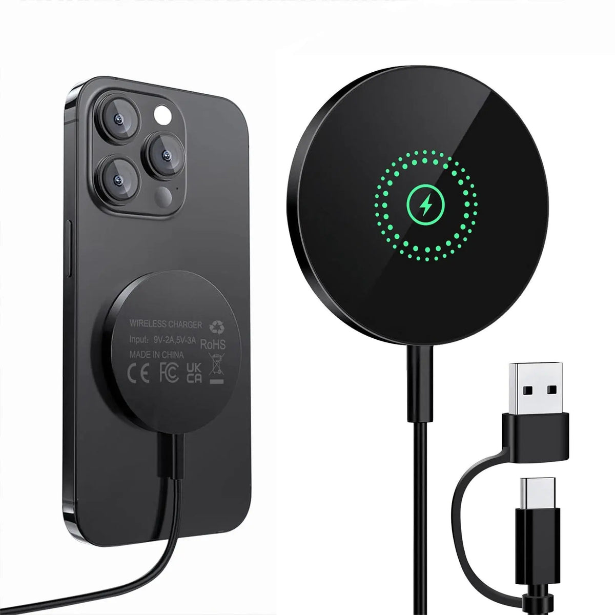 Portable Travel Magnetic Wireless Charger Compatible with Mag-Safe 15W